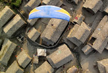 Blue sky paragliding